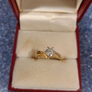 14K Gold Solitaire Diamond Ring